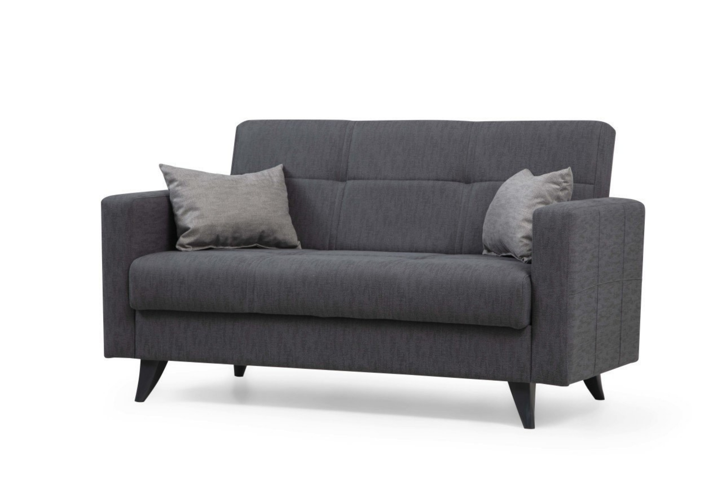 Kanapa dwuosobowa Desizes z podłokietnikami ciemnoszara - zdjęcie 1