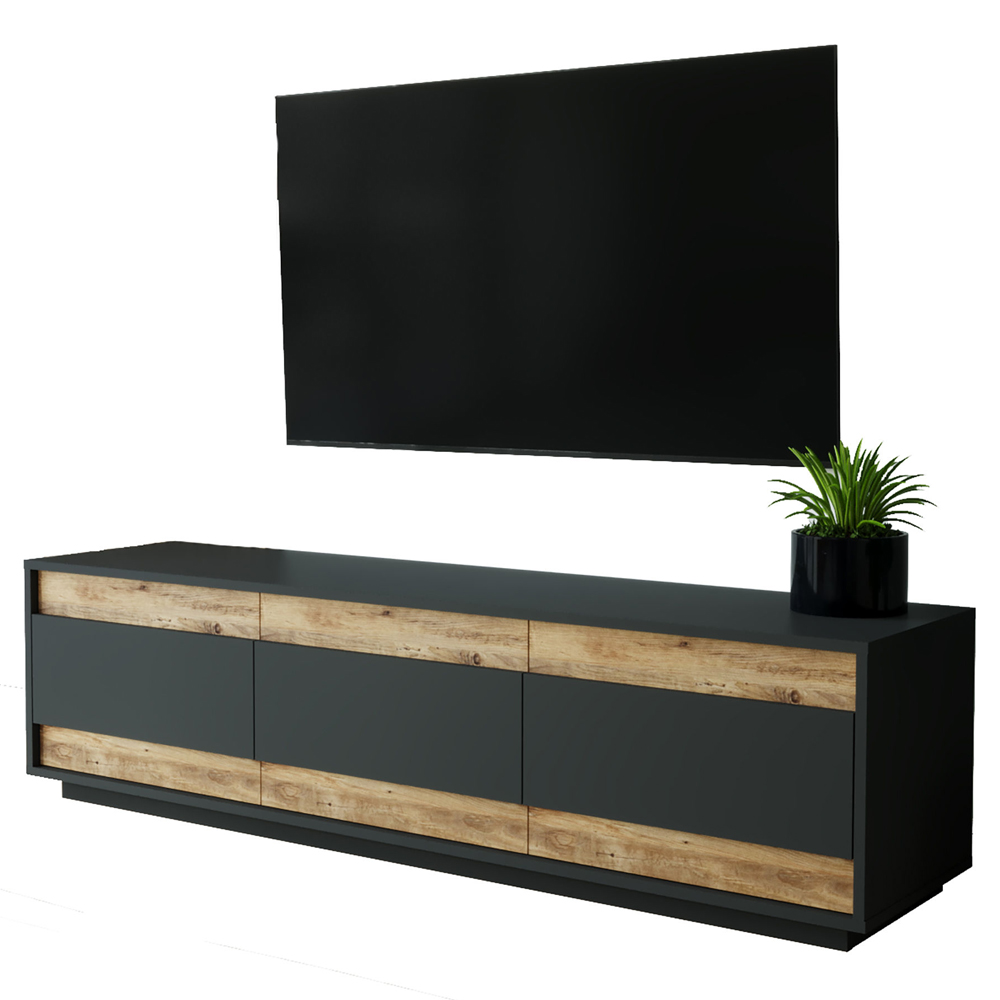 Szafka RTV Flerra 44,8x180 cm antracyt/sosna atlantycka