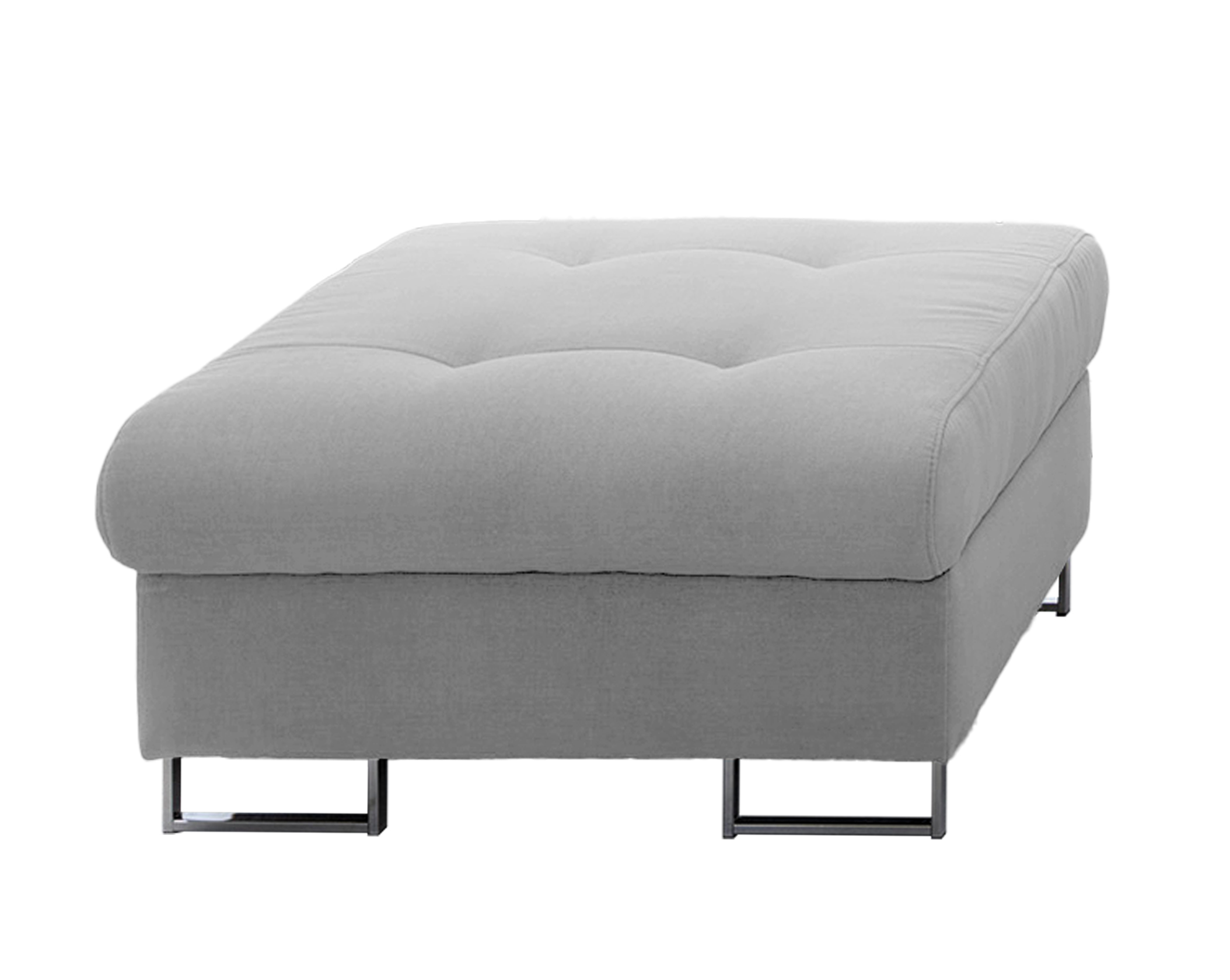 Pufa Novella jasnoszara w tkaninie hydrofobowej plecionka - zdjęcie 1