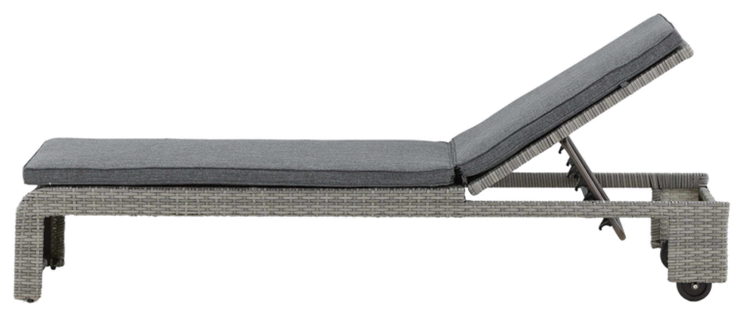 Leżak Hillans technorattan szary - zdjęcie 1