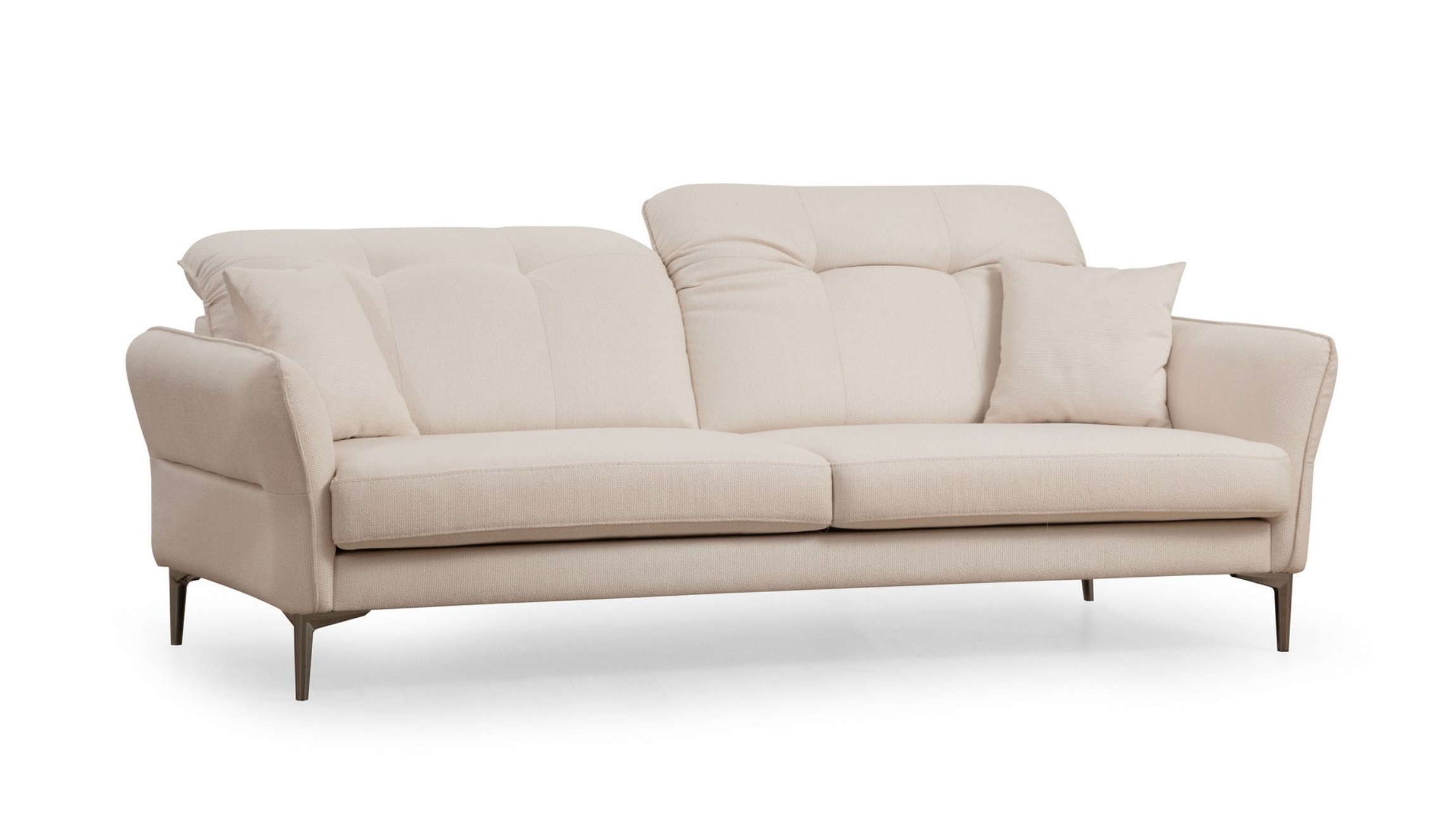 Sofa trzyosobowa Cludges jasnokremowa - zdjęcie 1