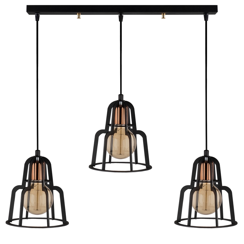 Lampa sufitowa Enudde x3 115 cm czarna - zdjęcie 1