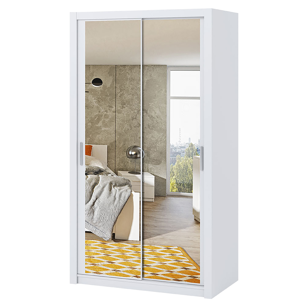 Szafa Rinker 120 cm z lustrem Biały - zdjęcie 1