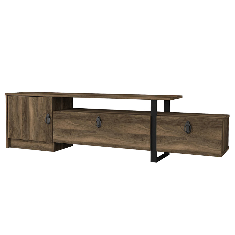 Szafka RTV Karaka czarny/orzech 180 cm - zdjęcie 1