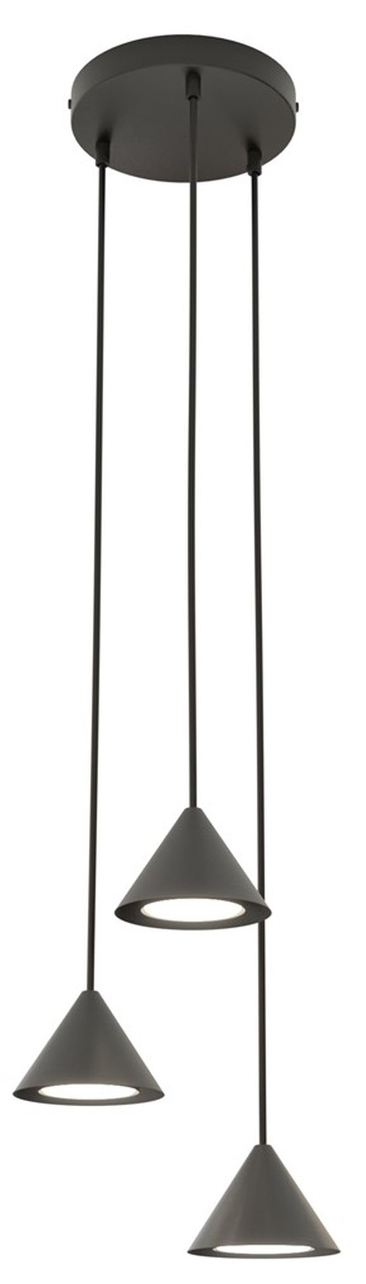 Lampa wisząca Elit czarna na okrągłej podsufitce x3 - zdjęcie 1