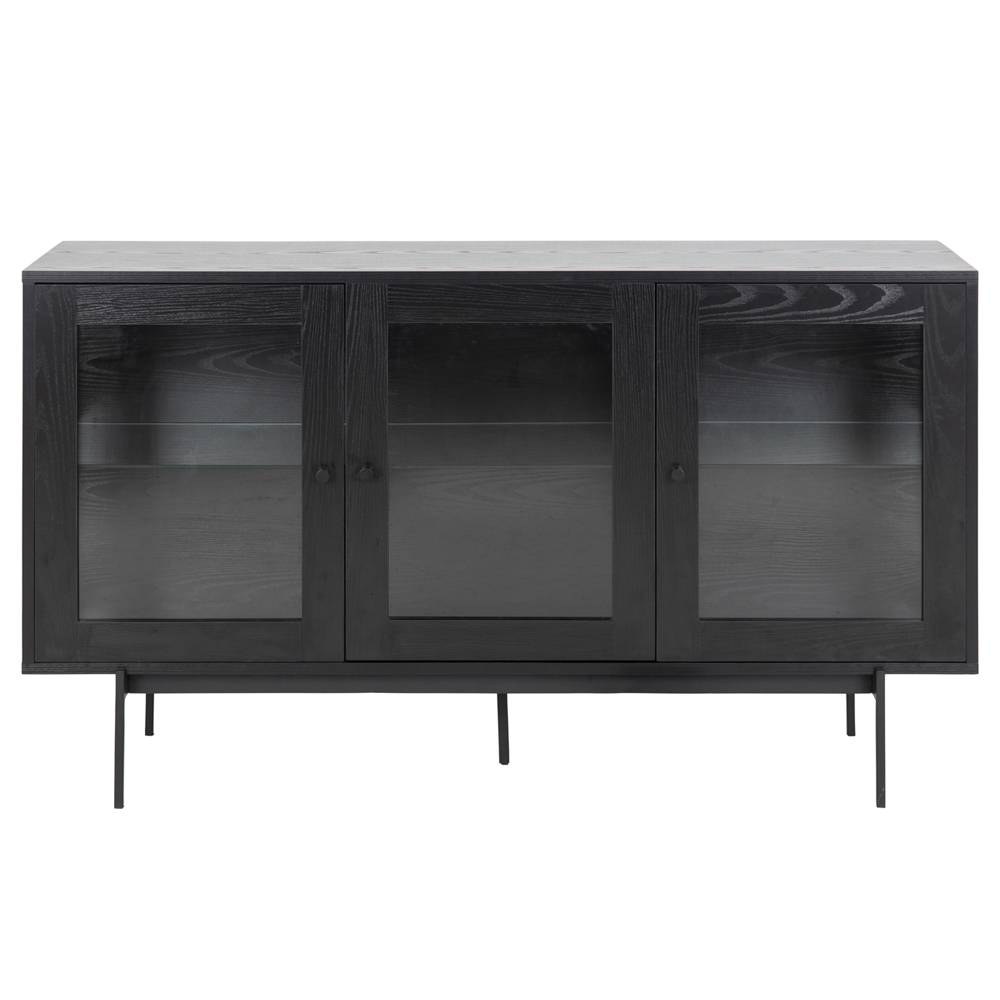 Witryna trzydrzwiowa Santov niska czarna - zdjęcie 1