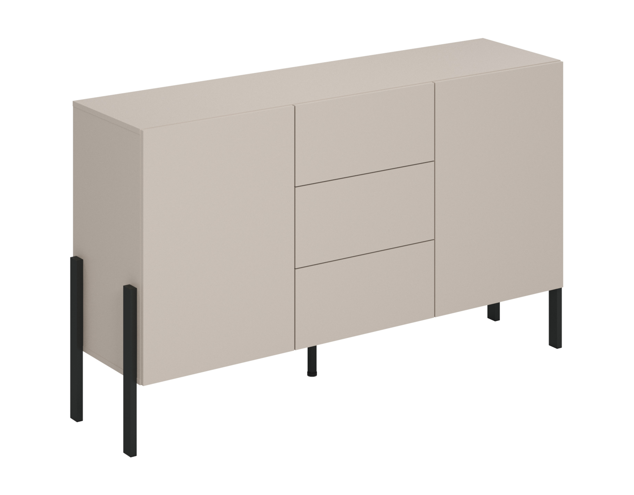 Komoda dwudrzwiowa Jukon z trzema szufladami 150 cm Kaszmir - zdjęcie 1