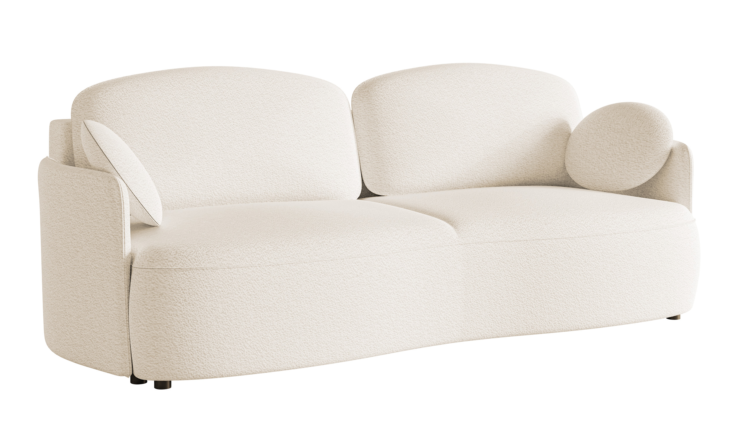 Kanapa rozkładana trzyosobowa Raviolo z pojemnikiem kremowa boucle - zdjęcie 1