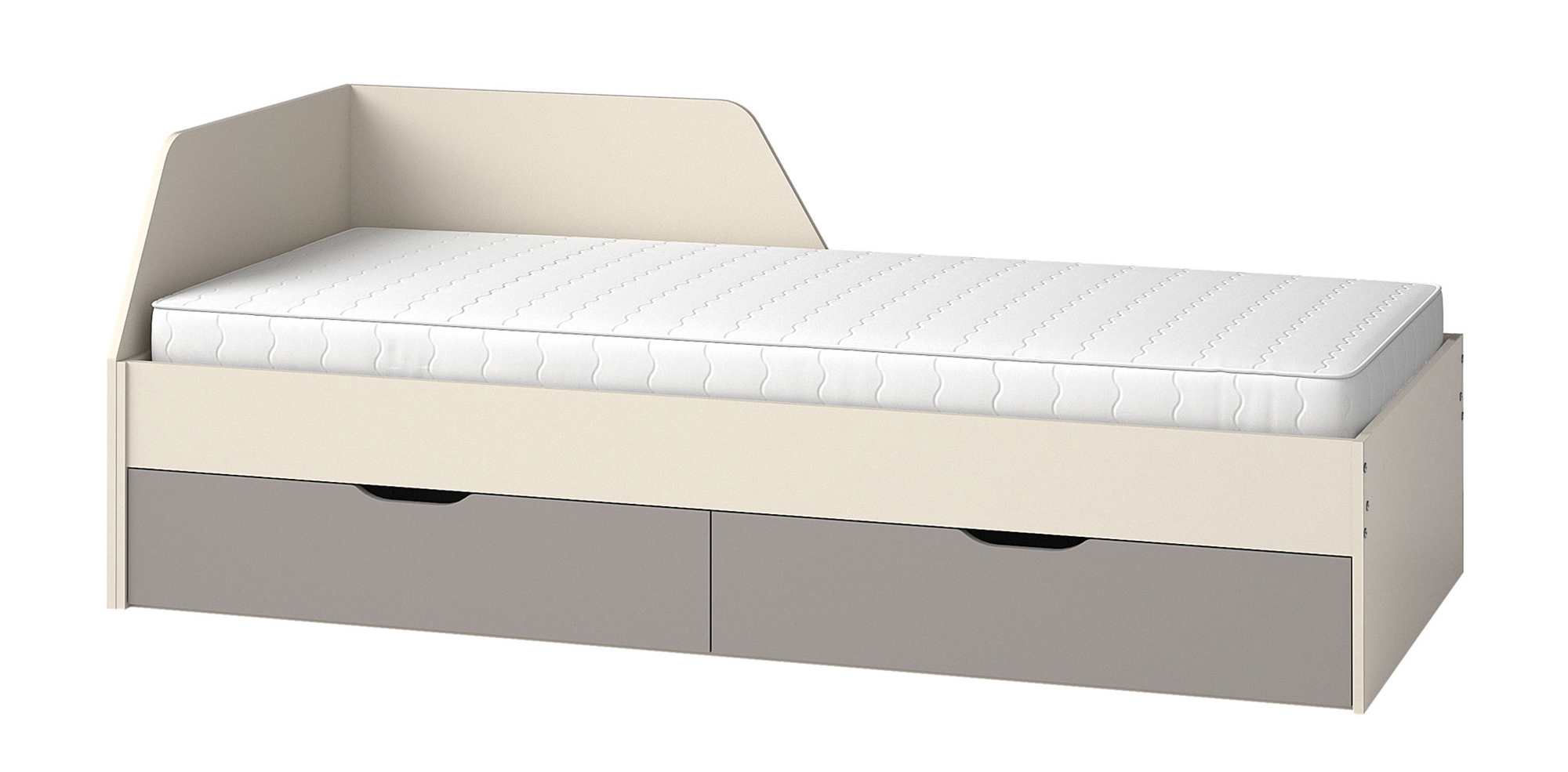 Łóżko Melmo 200x90 cm beżowe/antracyt - zdjęcie 1