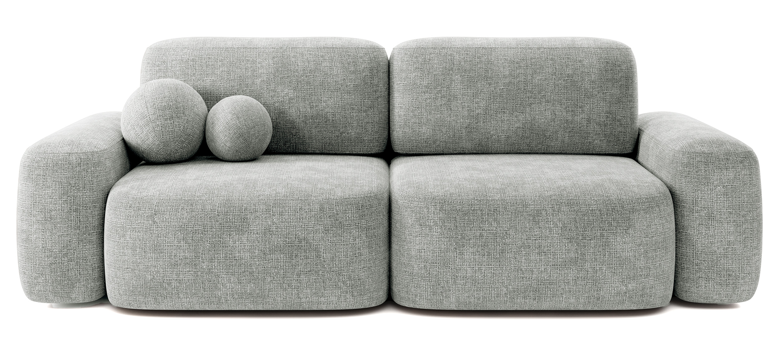 Kanapa rozkładana trzyosobowa Pampeluna z pojemnikiem jasnoszary szenil - zdjęcie 1