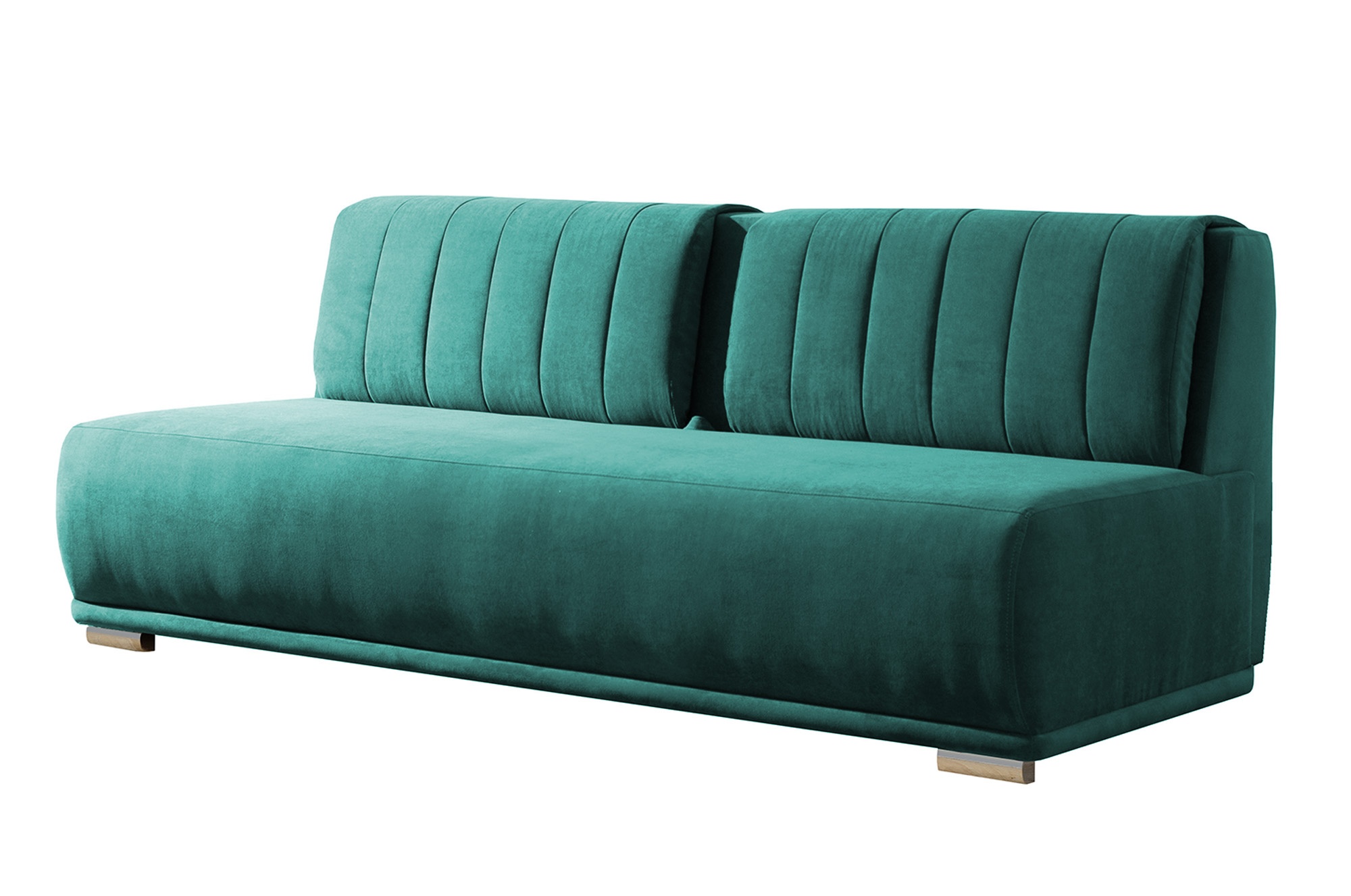 Kanapa rozkładana trzyosobowa Parkkima z pojemnikiem zielona welur hydrofobowy - zdjęcie 1