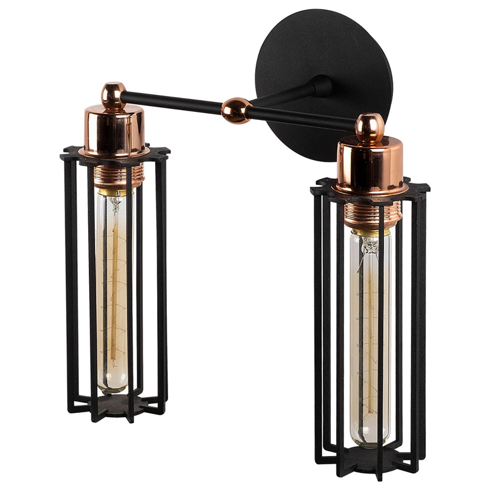 Lampa sufitowa Naomet x2 ze spotami czarna - zdjęcie 1