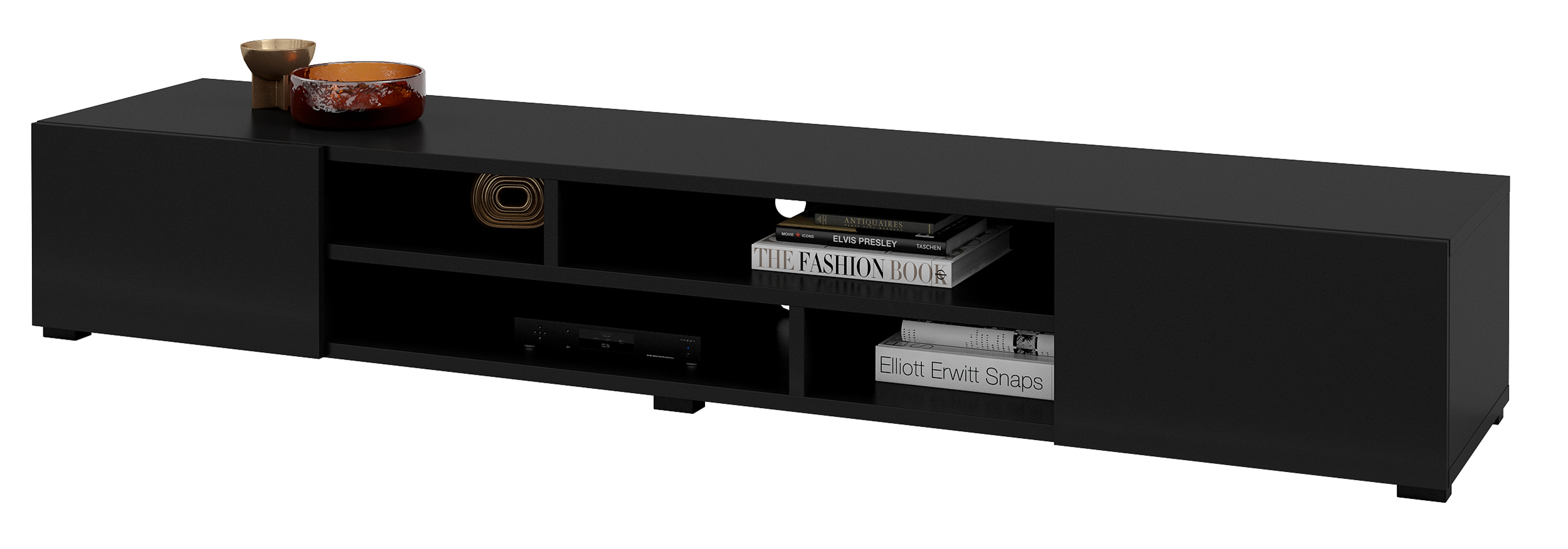 Szafka RTV Hartar 208 cm czarny onyks - zdjęcie 1