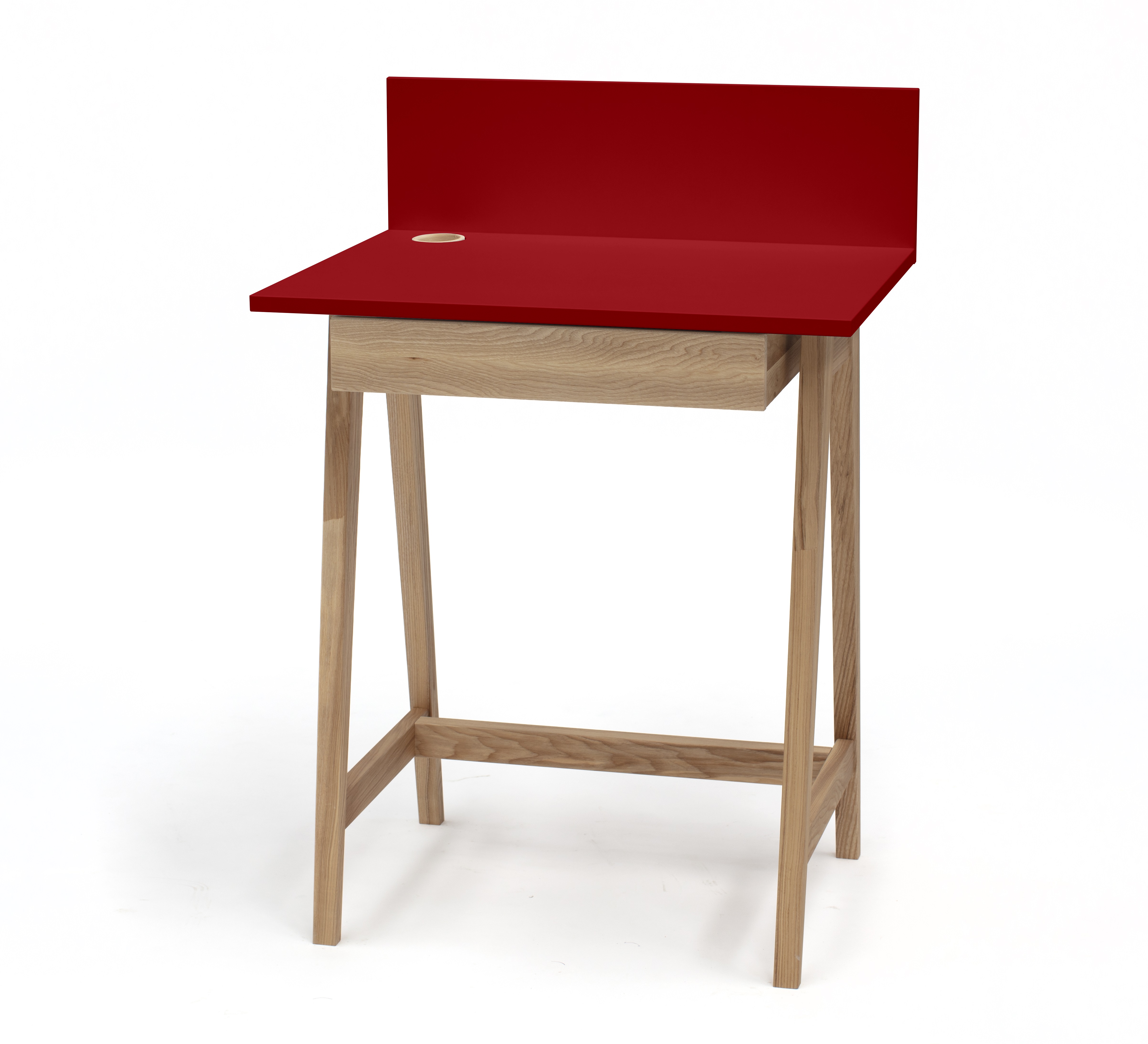 Biurko drewniane Luka 65x50 cm z szufladą Czerwony - zdjęcie 5
