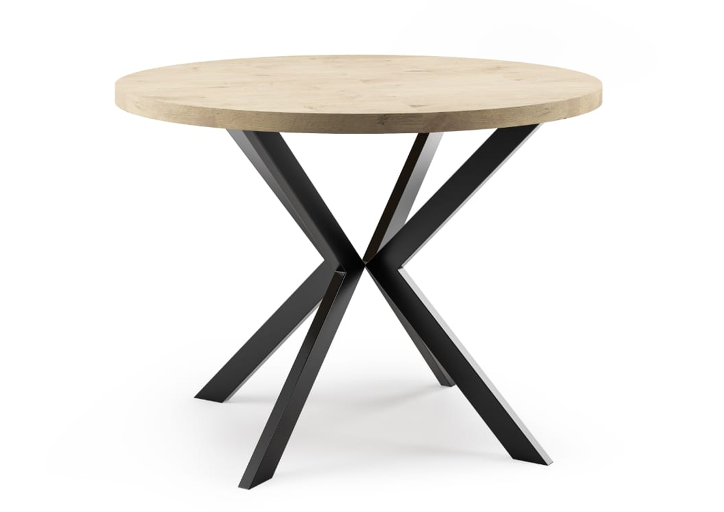 Stół okrągły Seolas rozkładany 120 cm Dąb Craft Złoty/ Czarny - zdjęcie 1