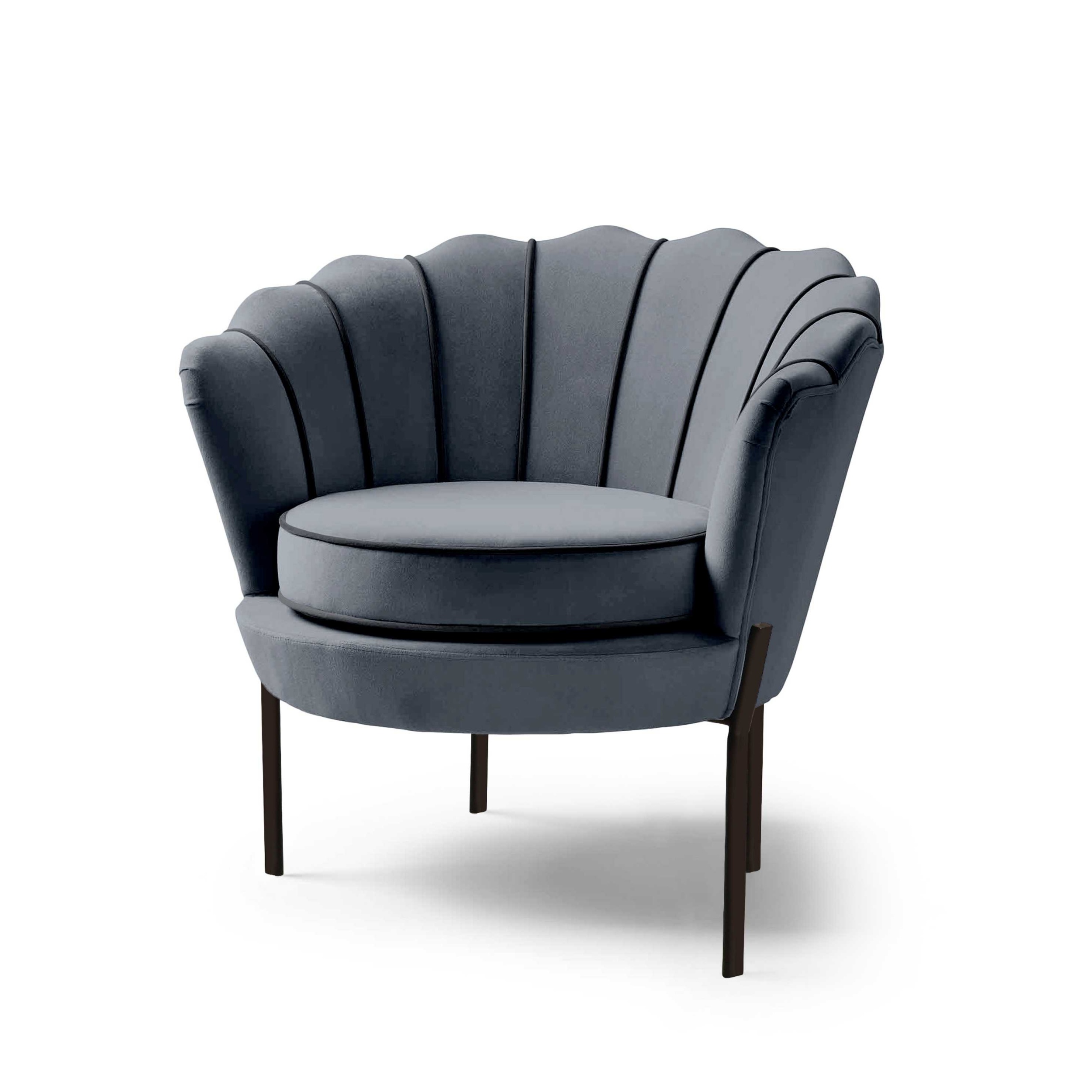 Fotel kubełkowy Stylocran popielaty velvet - zdjęcie 1