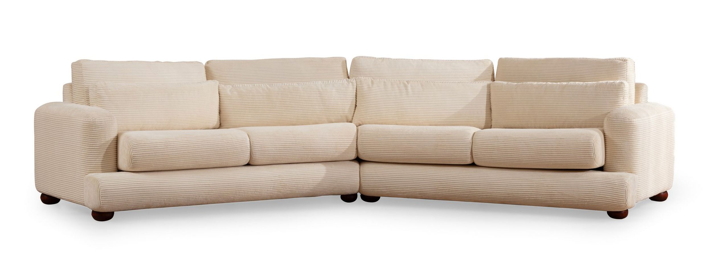 Sofa czteroosobowa Bellines sztruks kremowy lewostronna - zdjęcie 1