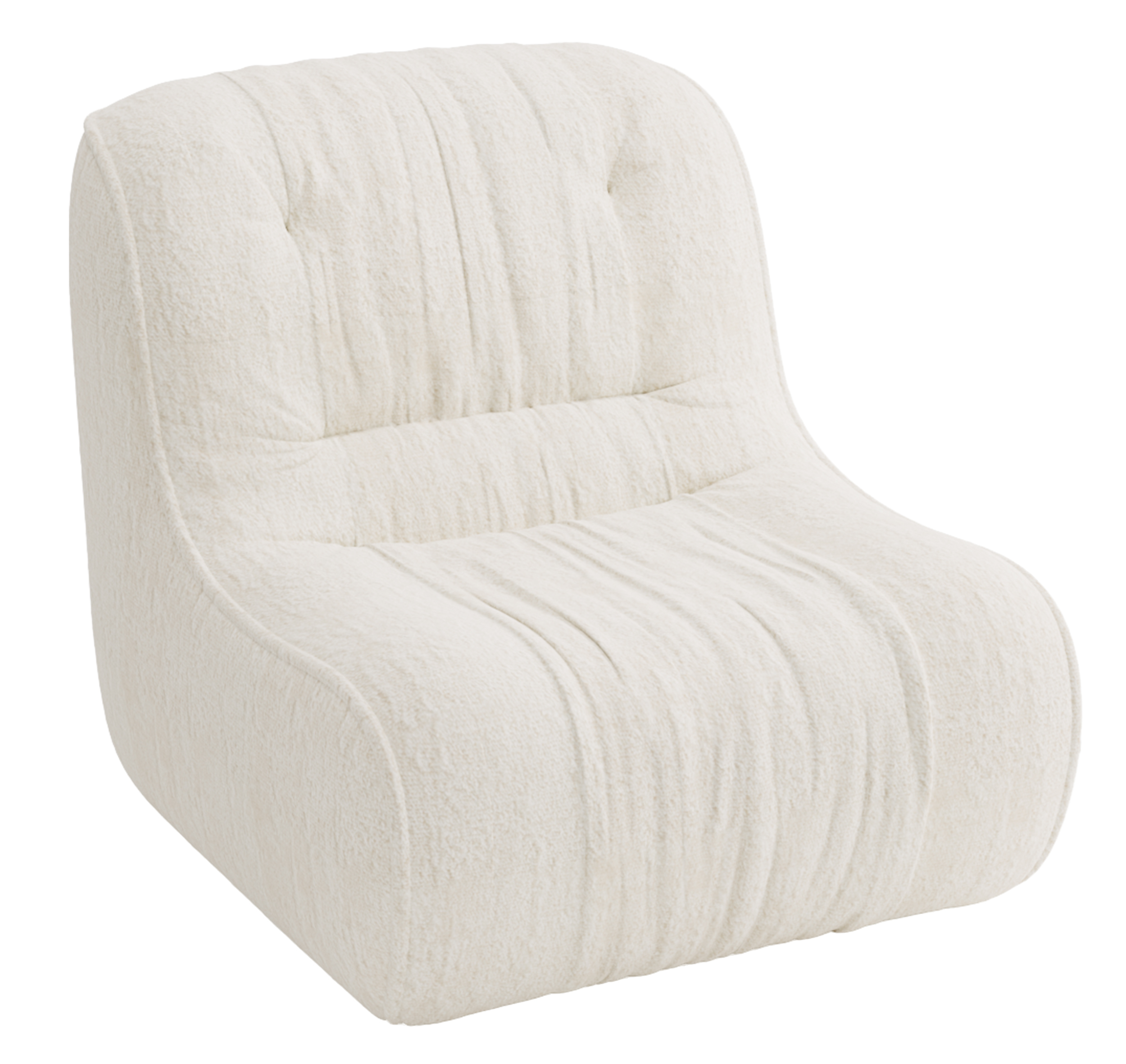 Fotel kubełkowy Celione kremowy boucle - zdjęcie 1