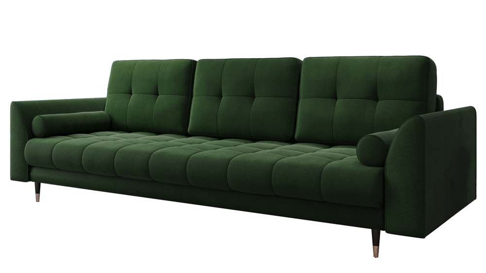 Kanapa rozkładana trzyosobowa Agriano z pojemnikiem zielona - zdjęcie 1