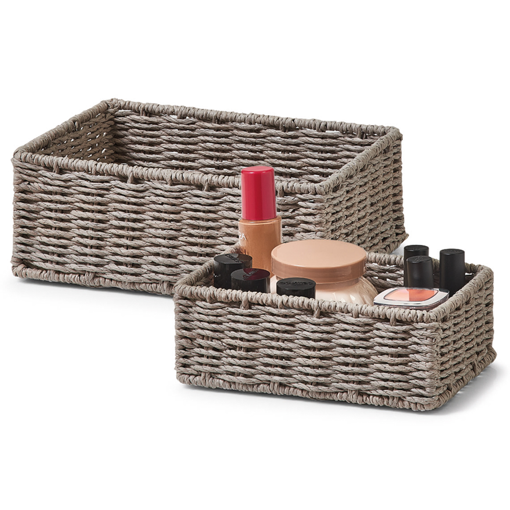 Zestaw 2 koszyków Wiccy do przechowywania szary - zdjęcie 1