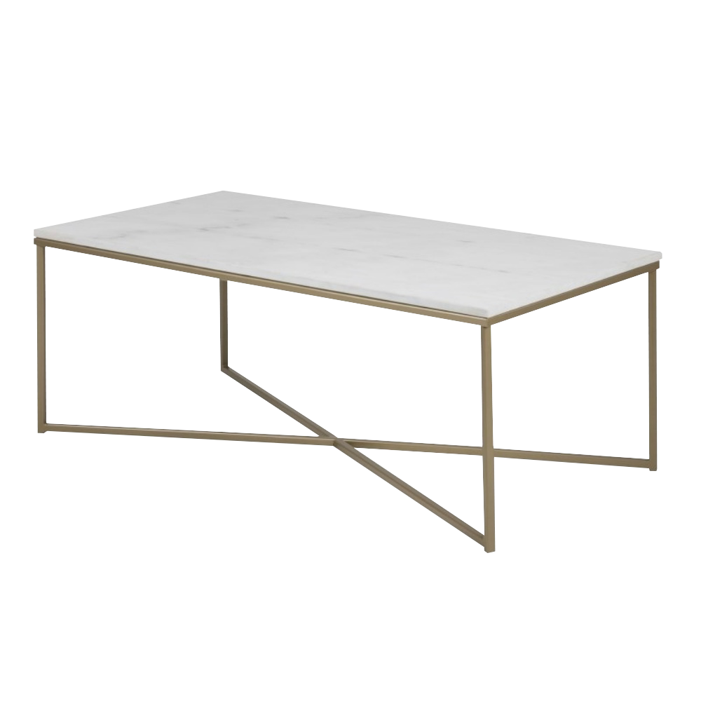 Stolik kawowy Alisma 120x60 cm - złota podstawa - zdjęcie 1