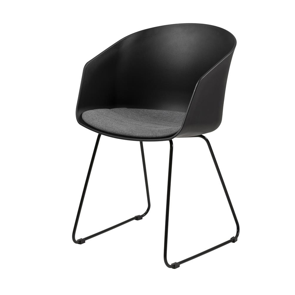 Krzesło Tamarillo czarne na stalowych płozach - zdjęcie 1