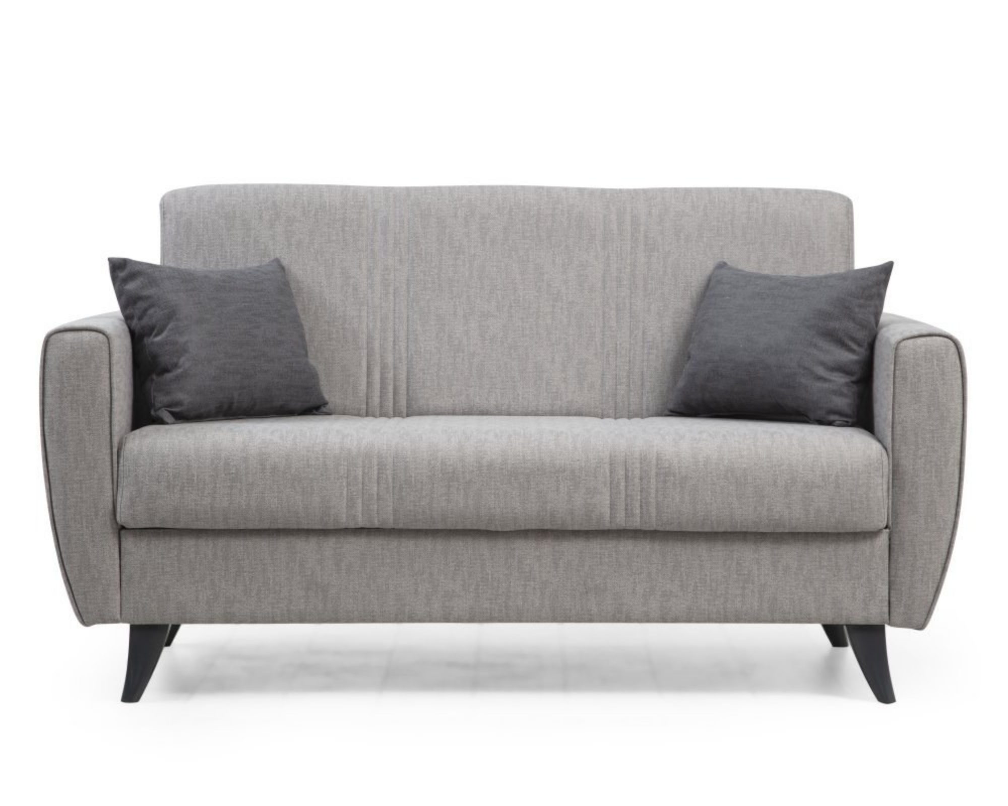 Kanapa dwuosobowa Flanims z podłokietnikami szara - zdjęcie 1