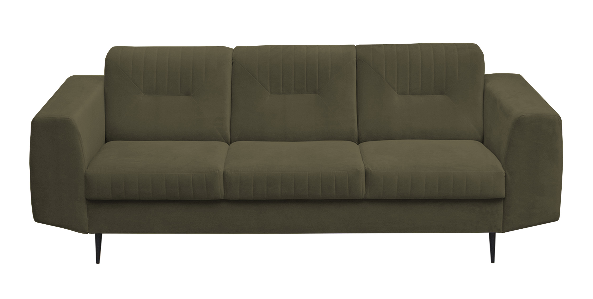 Sofa Carelle oliwkowa trzyosobowa welur  - zdjęcie 1