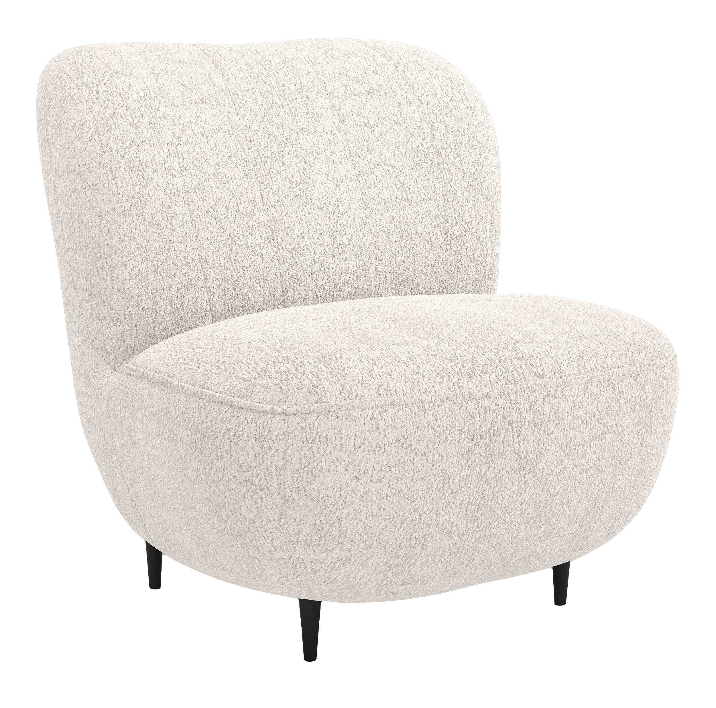 Fotel kubełkowy Nicolio kremowy boucle - zdjęcie 1