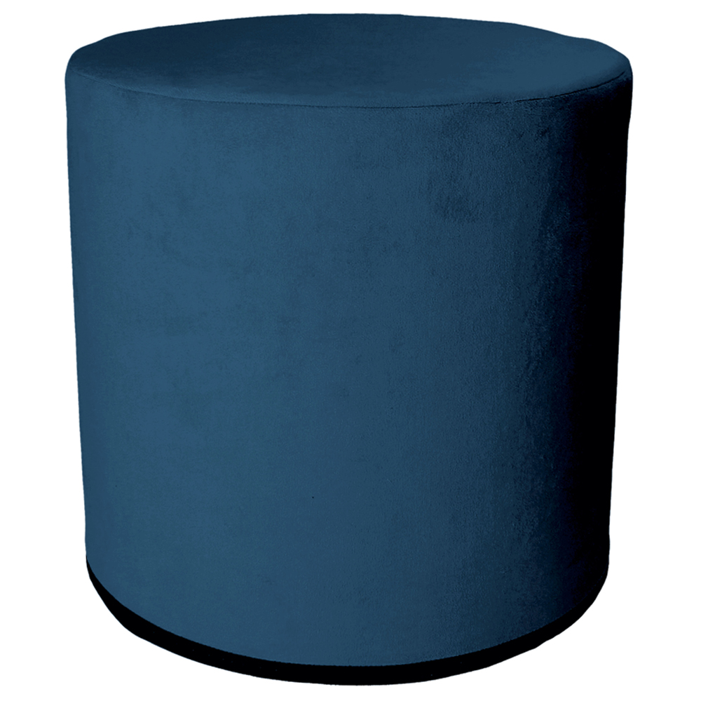 Pufa okrągła Fresvik granatowy welur - zdjęcie 1