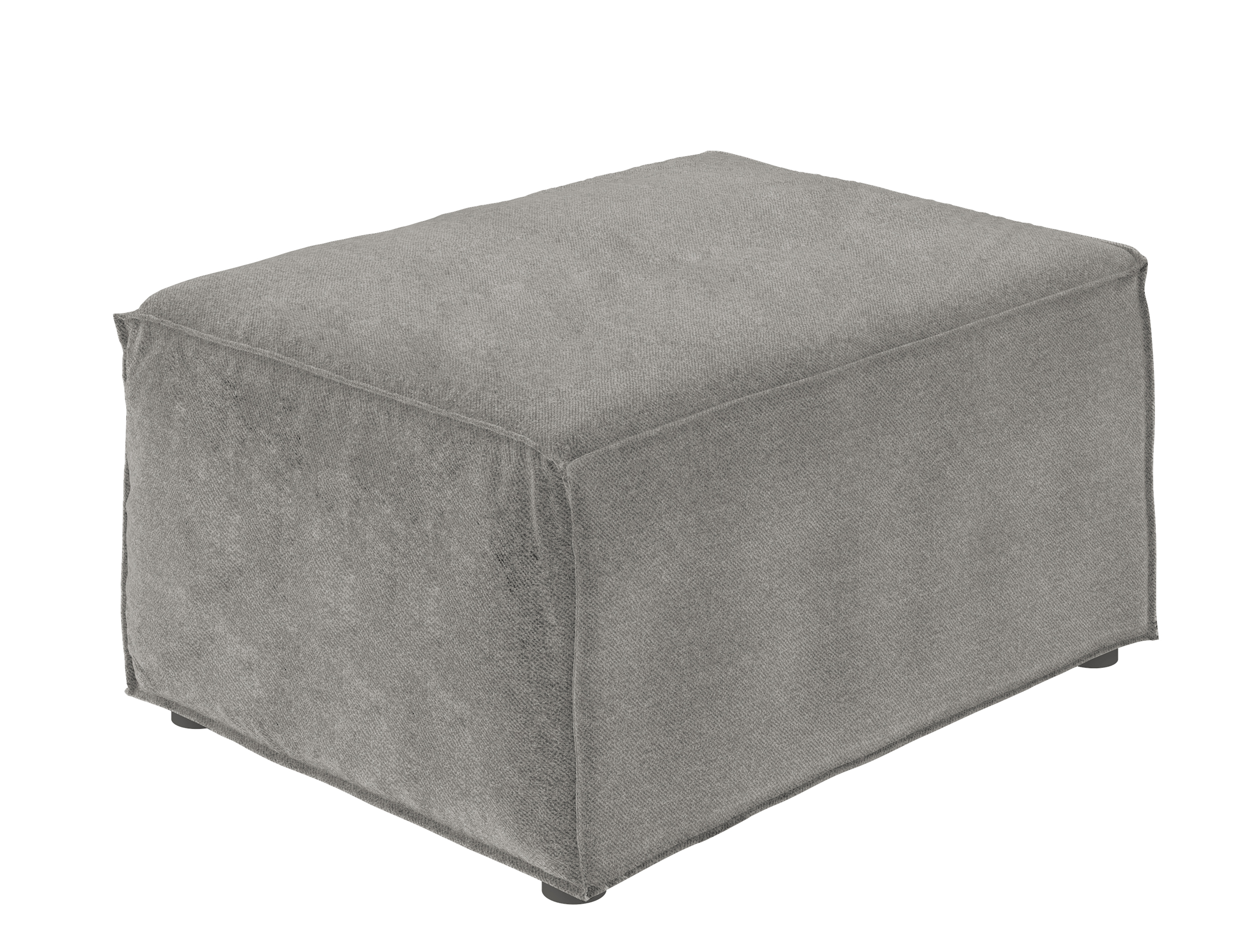 Pufa Copertino 65x90 cm szara welur hydrofobowy - zdjęcie 1