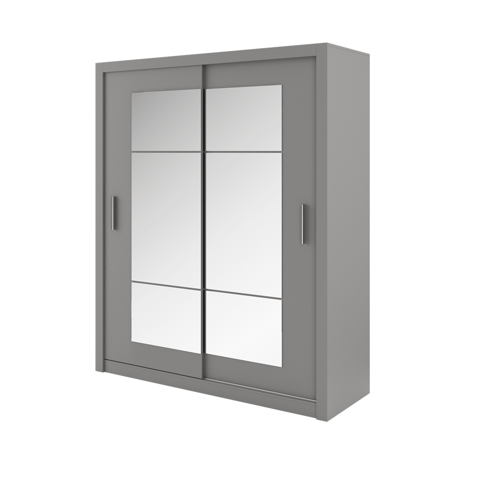 Szafa Idea 180 cm z lustrami Szary - zdjęcie 1