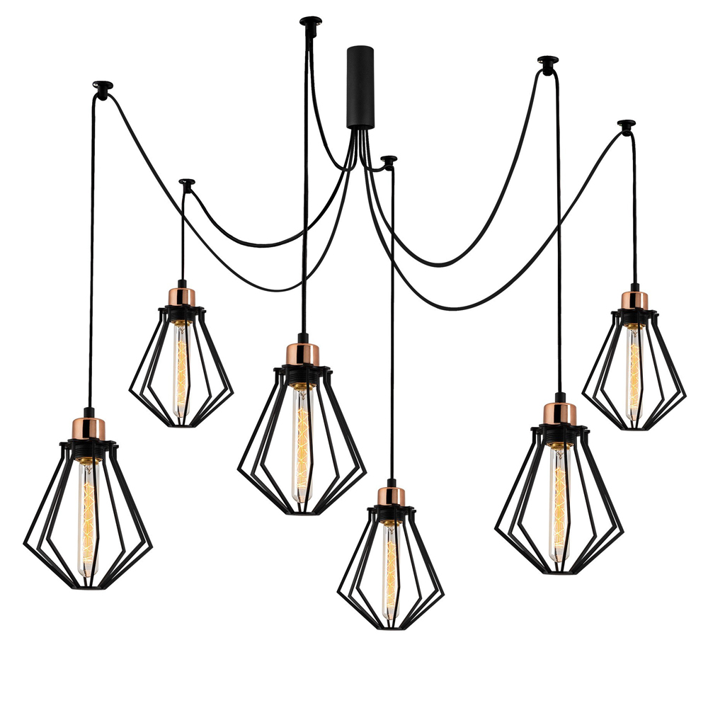 Żyrandol Almaaz w klimacie industrialnym x6 - zdjęcie 1