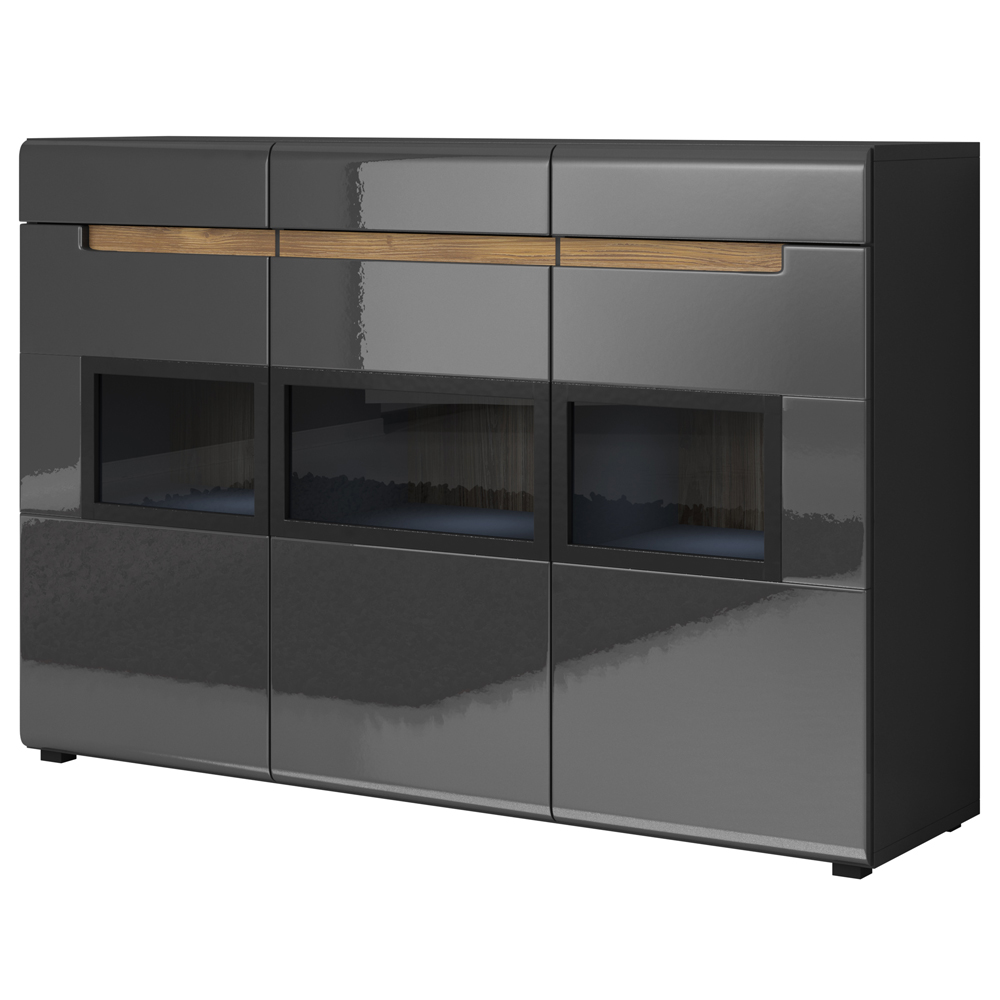 Barek Kanopus ze szklanymi frontami antracyt - zdjęcie 1