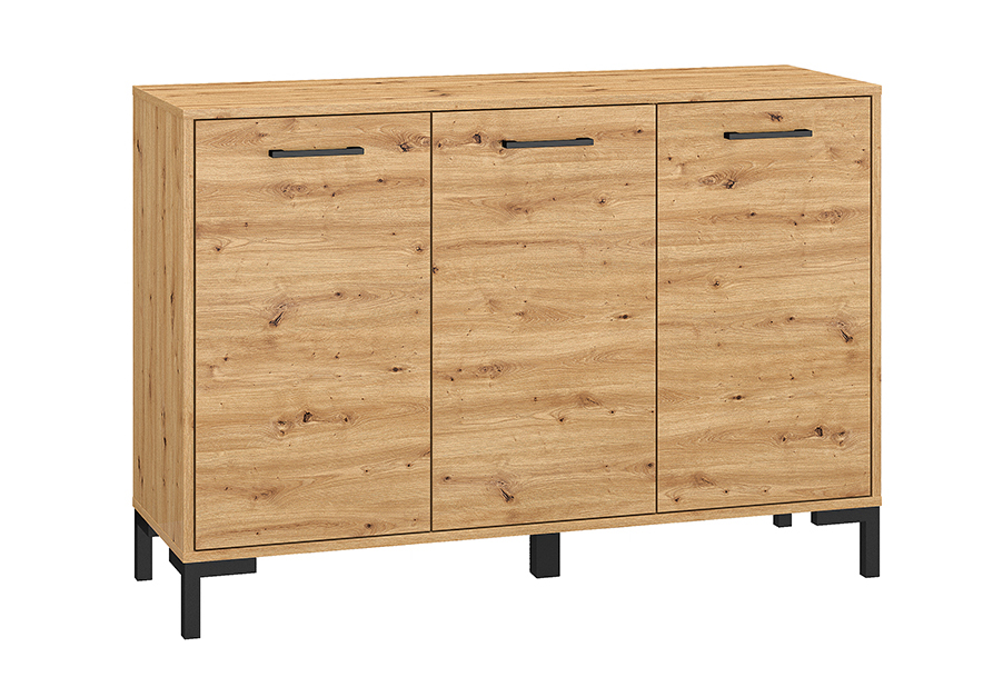 Komoda Ballarti 120 cm trzydrzwiowa Dąb artisan - zdjęcie 1