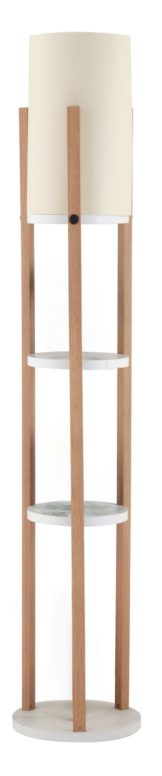 Lampa podłogowa Kumajo z półkami biała okrągła - zdjęcie 1