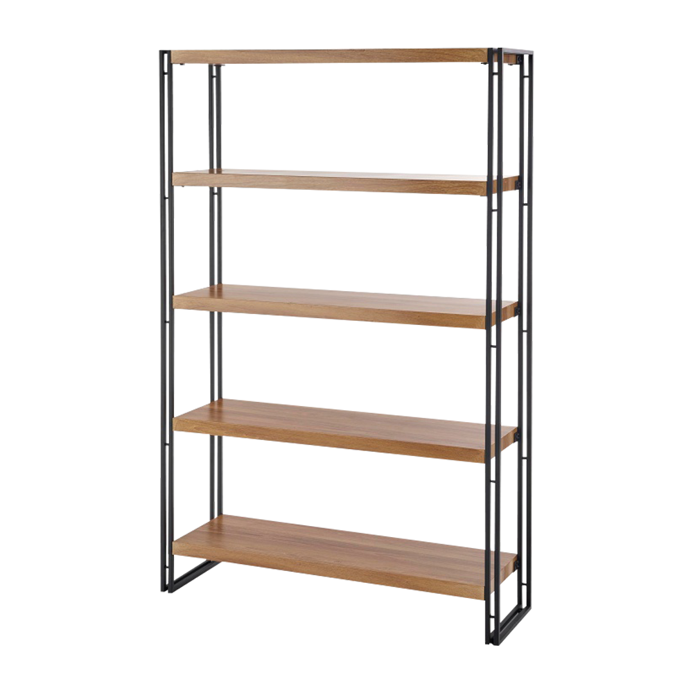 Regał Shazam dąb złoty - czarny z pięcioma półkami - zdjęcie 1