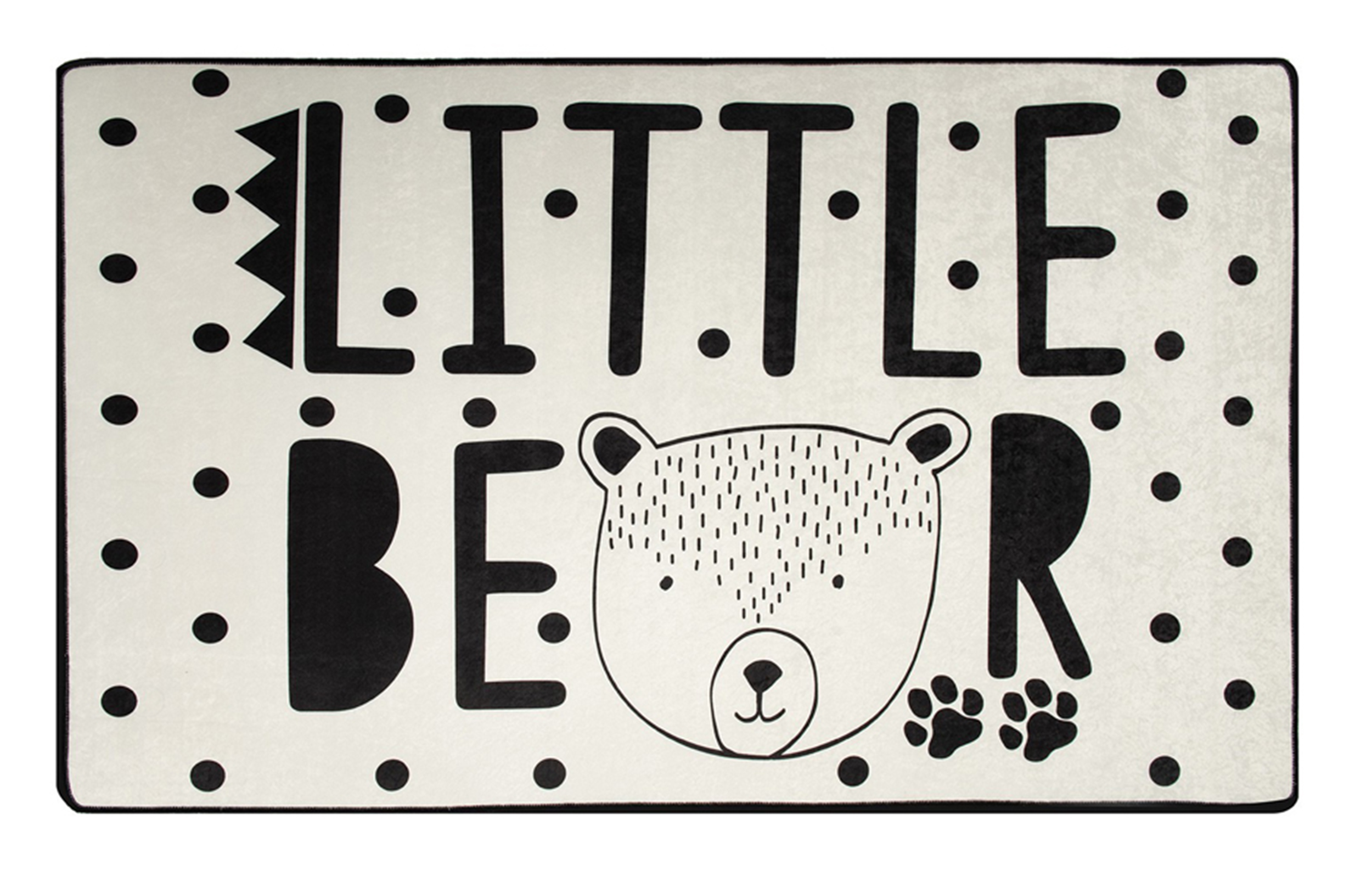 DINKLEY Tapis pour chambre d'enfant Little Bear blanc 140x190 cm