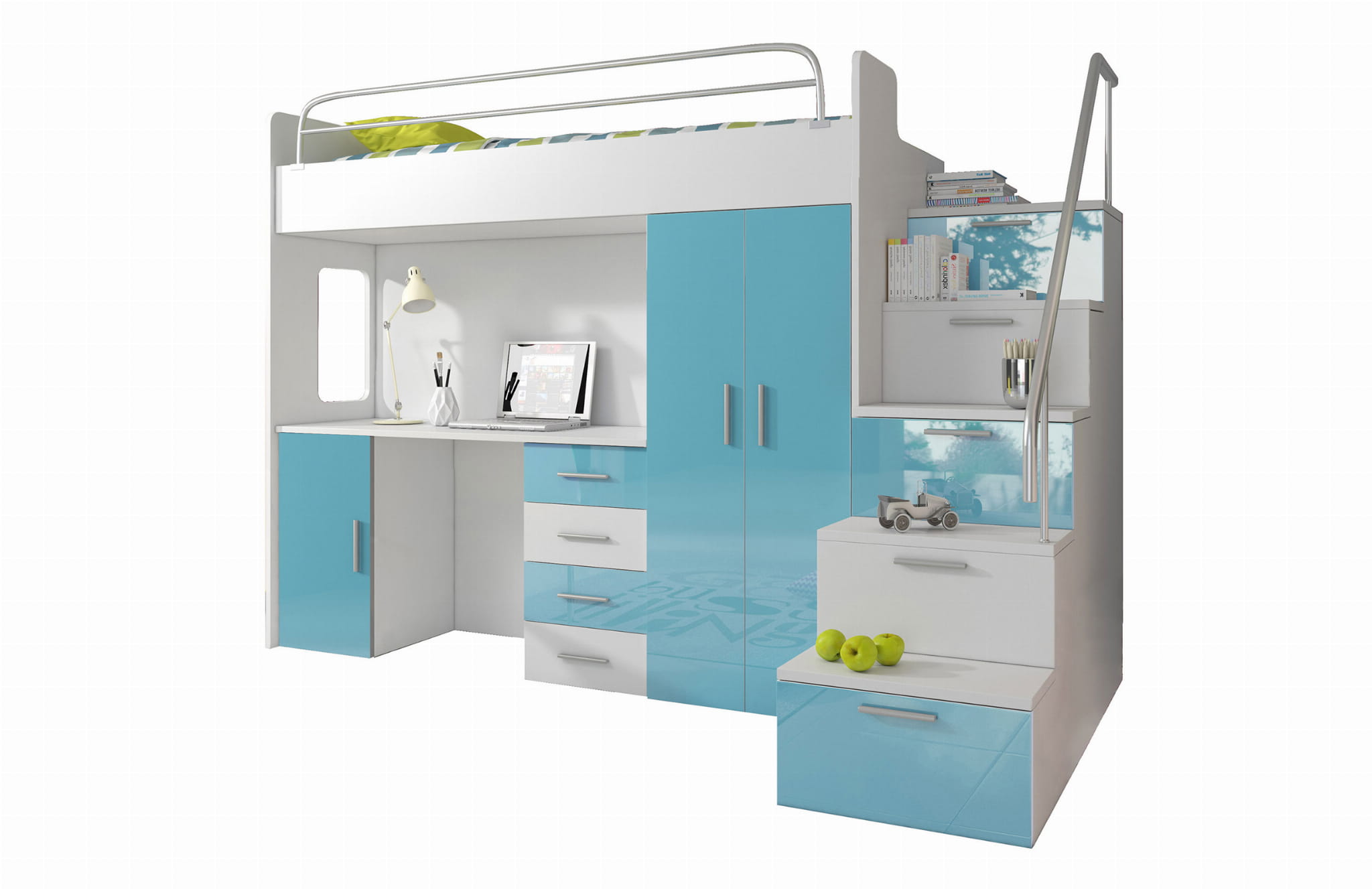 Zestaw mebli Asturia ze schodkami Turkusowy  - zdjęcie 1