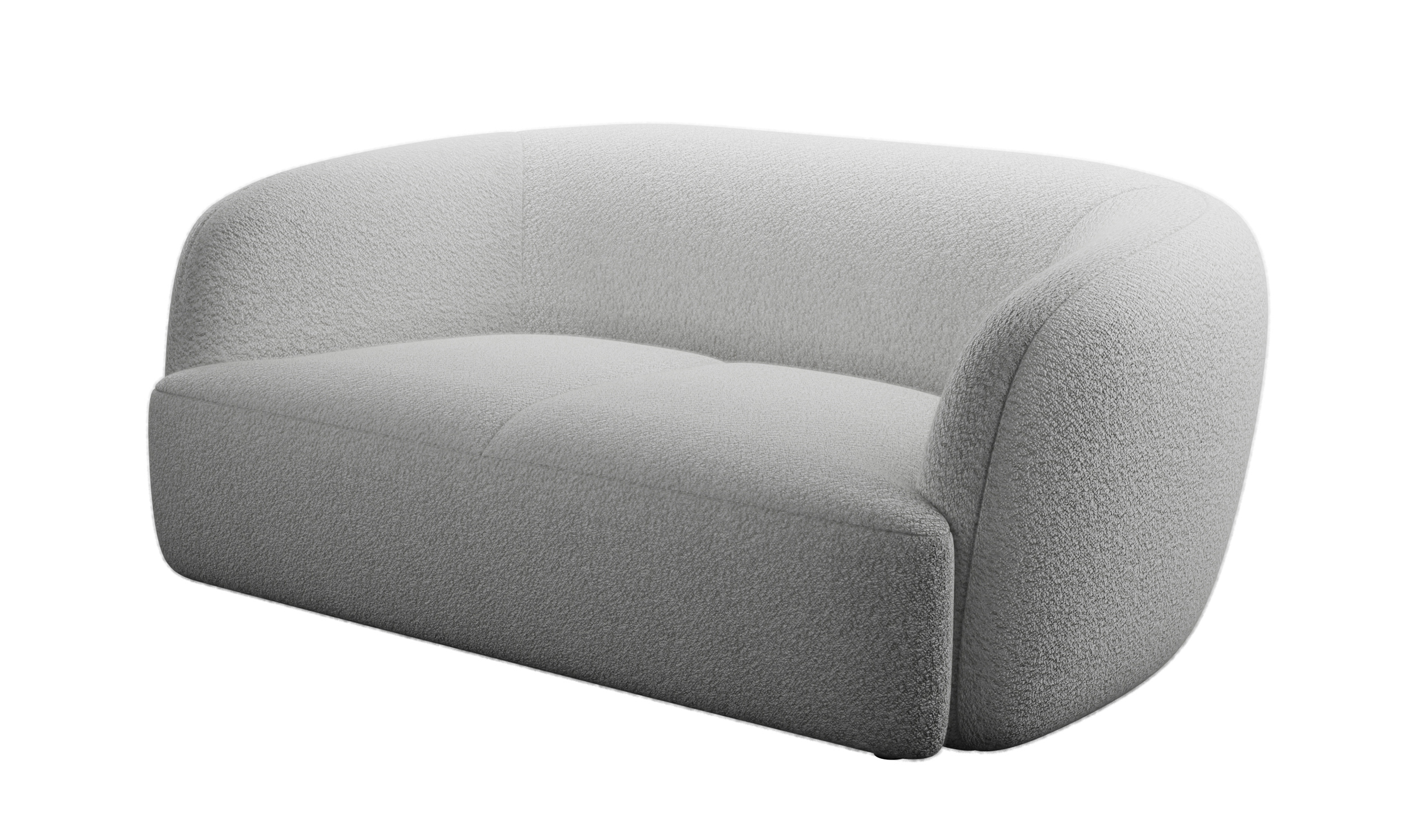 Sofa dwuosobowa Sabanitas jasnoszara w tkaninie boucle - zdjęcie 1