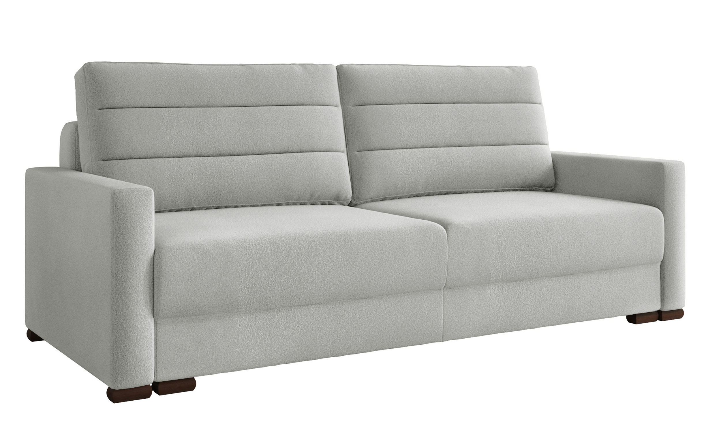 Kanapa rozkładana trzyosobowa Stolio z pojemnikiem szara welur łatwoczyszczący - zdjęcie 1