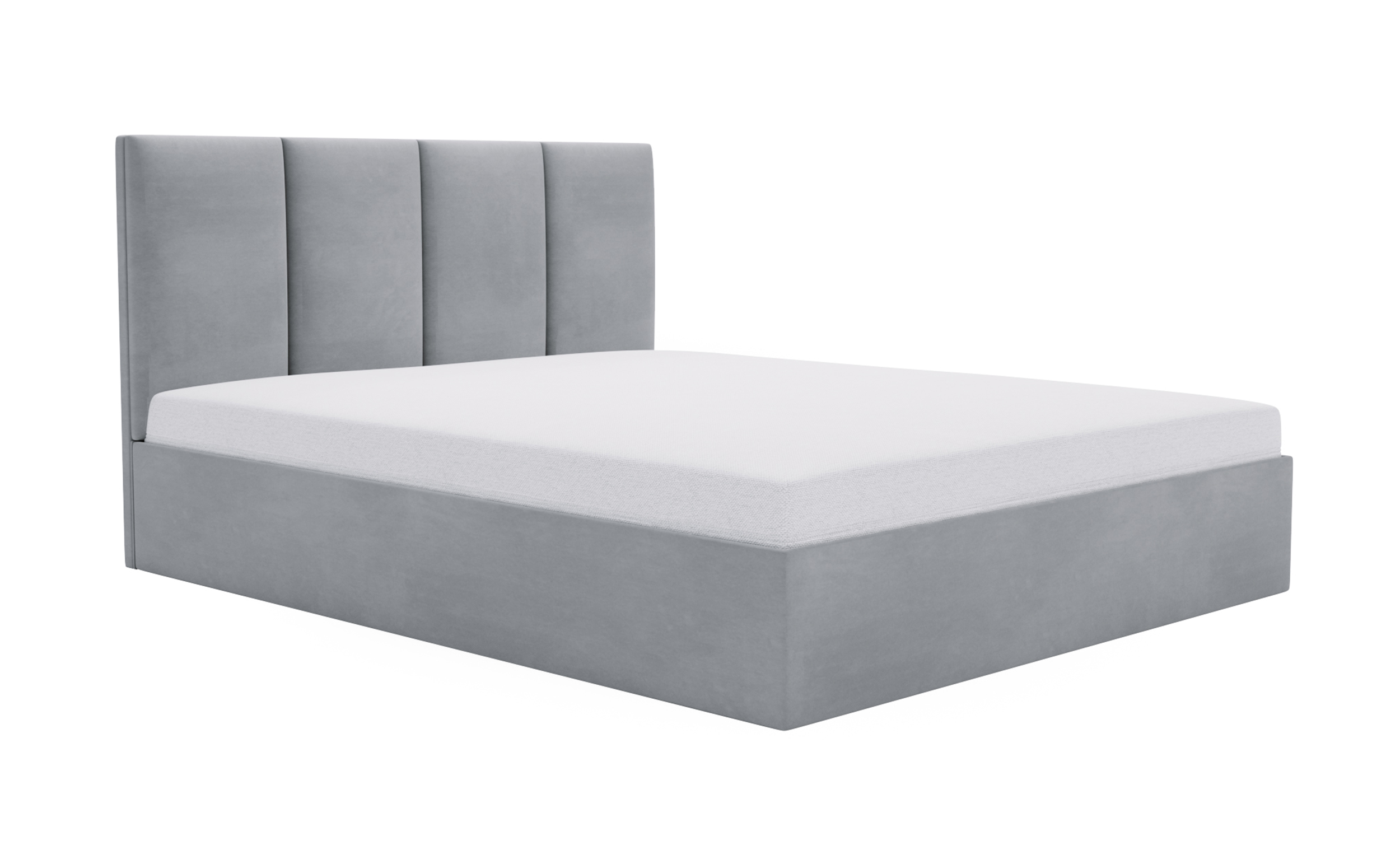 Łóżko tapicerowane 120x200 cm Drimmi z pojemnikiem jasnoszare velvet hydrofobowy - zdjęcie 1