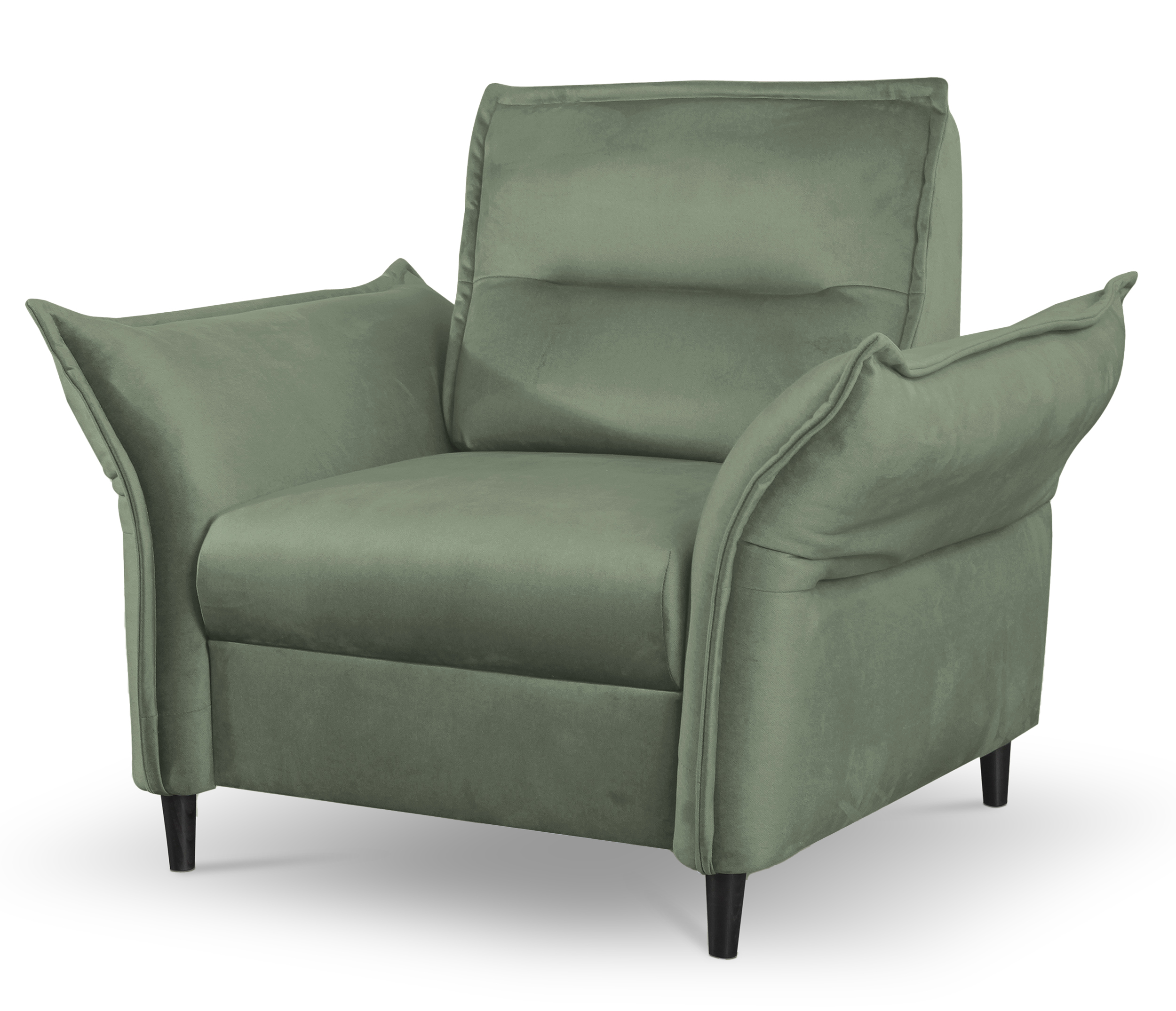 Fotel kubełkowy Wlora zielony velvet hydrofobowy - zdjęcie 1