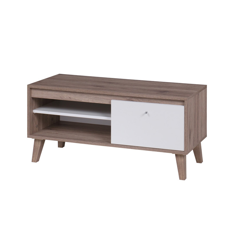 Szafka RTV Galmi 100 cm Biały mat / San remo ciemne