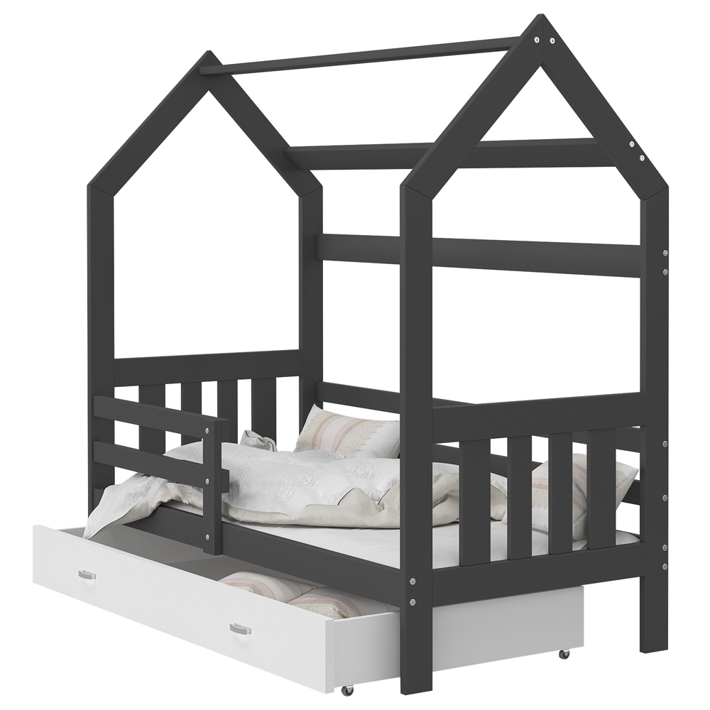 Łóżko dziecięce Domme domek z szufladą i materacem - zdjęcie 1