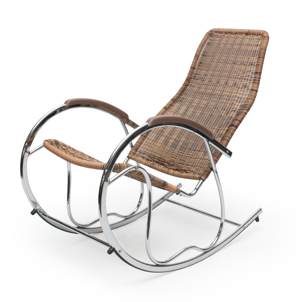 Fotel bujany Fabar brązowy technorattan - zdjęcie 1