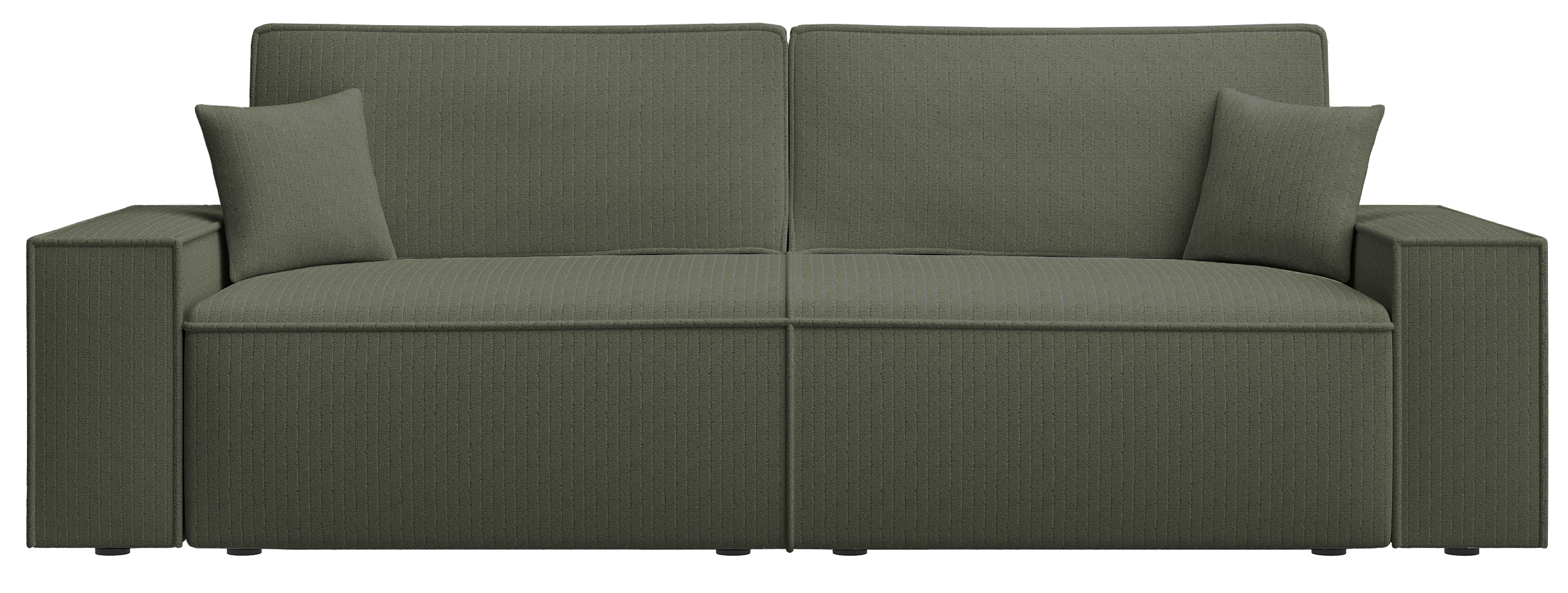 Kanapa rozkładana trzyosobowa Farese z pojemnikiem szałwiowa sztruks - zdjęcie 1