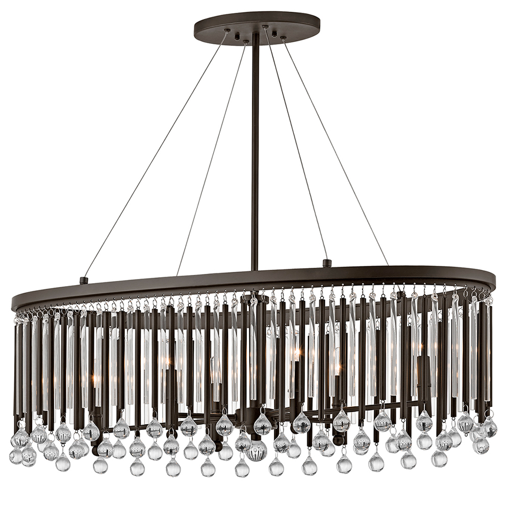 Żyrandol Preia owalny 92,4 cm ciemny brąz - zdjęcie 1