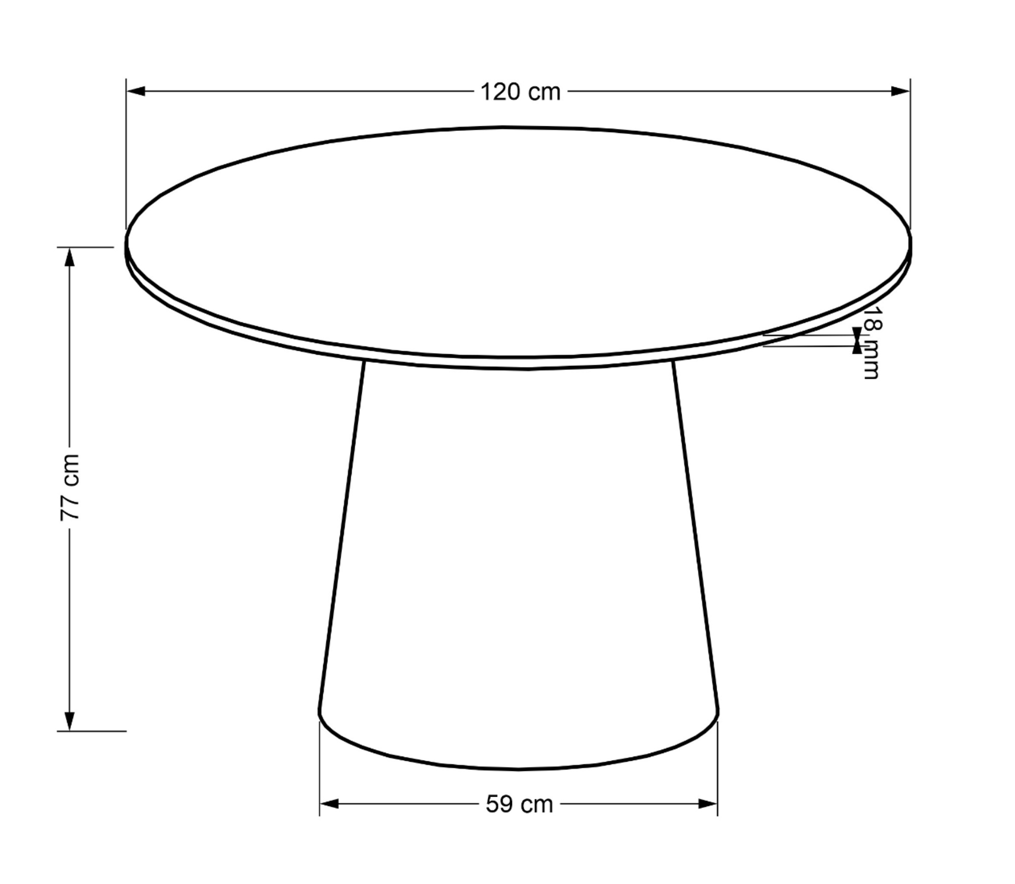 Stół okrągły Chility średnica 120 cm czarny