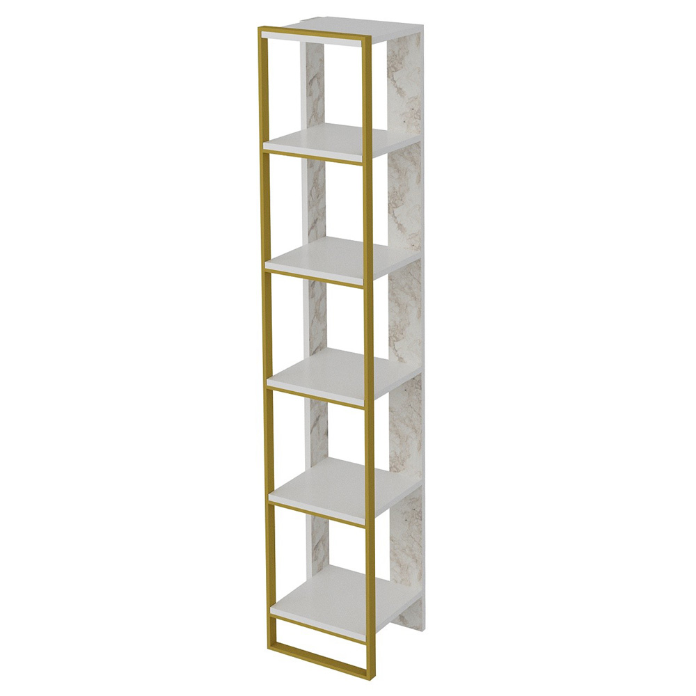 Regał metalowy Kamaik biały/złoty - zdjęcie 1